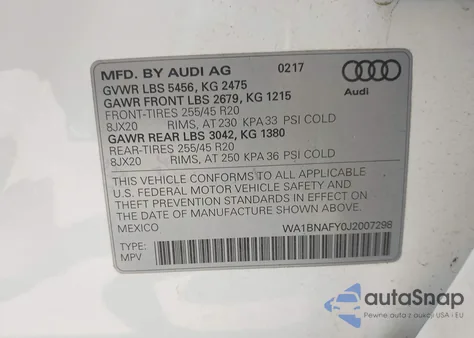 2018 Audi Q5 2.0T Premium/2.0T Tech Premium from USA, damaged, VIN WA1BNAFY0J2007298